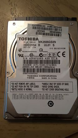 Toshiba Hard drive 2.5 250GB