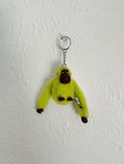 Kipling - Queenie Lime Green Gorilla Keychain Ring