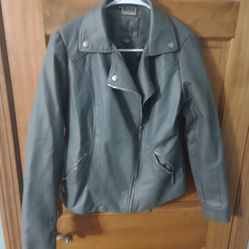 Faux Leather Gray Jacket