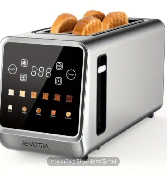Touch Screen LED Display Long Wide Slot Toaster