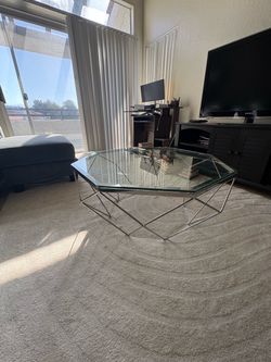 Glass coffee table