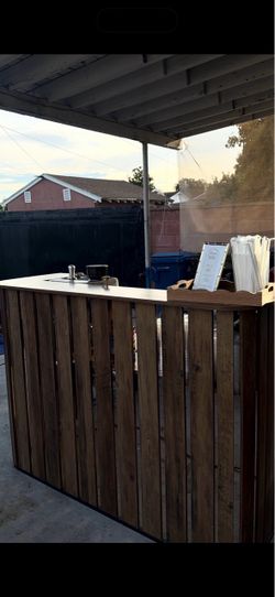 Rustic Wooden Outdoor Bar Counter