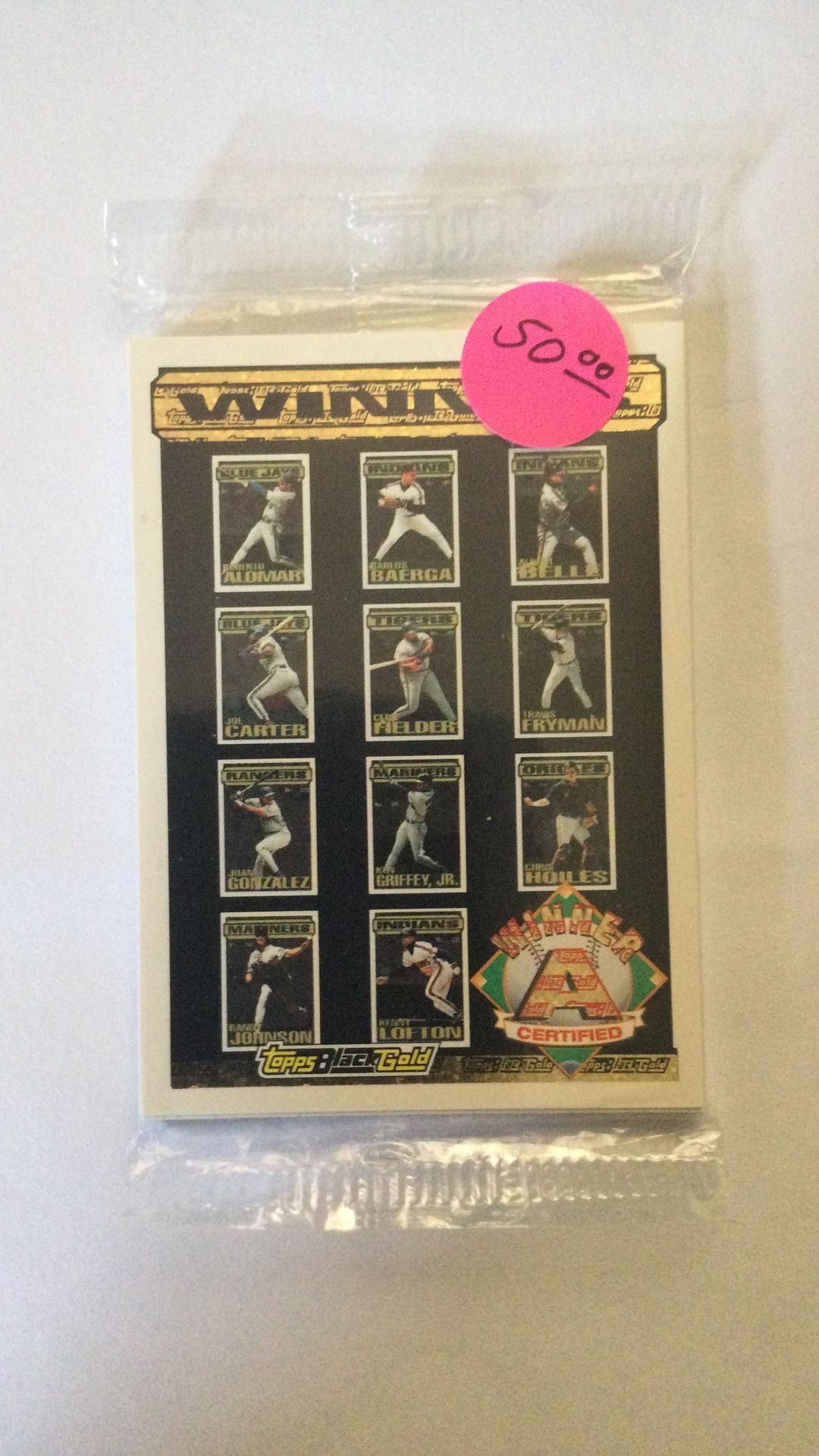 1994 Black Gold Baseball Cards Certified Winner Set A 11 Card Set
