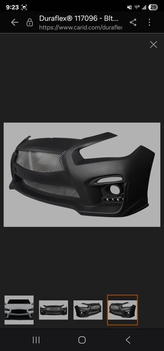 2017 Infiniti Q50  Blitz Fiberglass Front Bumper Unpainted 