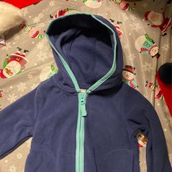 Blue nine month zipper jacket