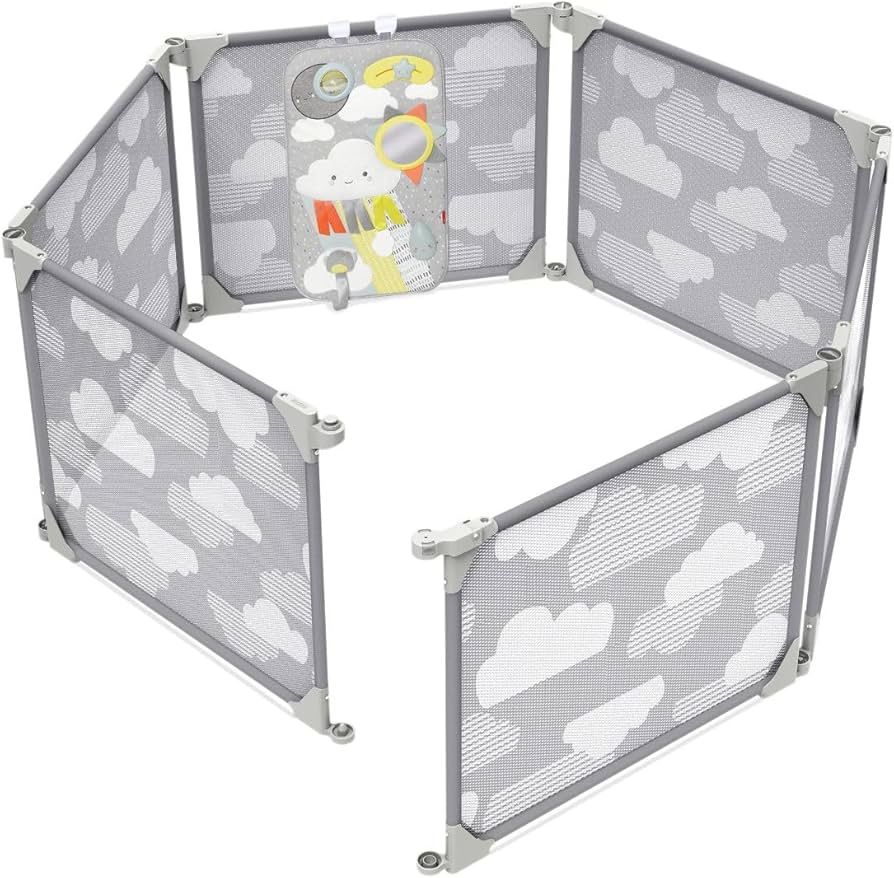 Skip Hop Expandable Baby Gate, Playview Enclosure, Silver Lining Cloud Brand New
