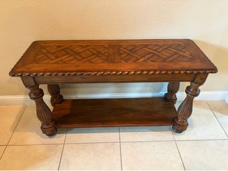 Solid Wood Console Table - Parquet Inlay - Sofa/Entryway Table