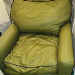 Comfy large green leather....