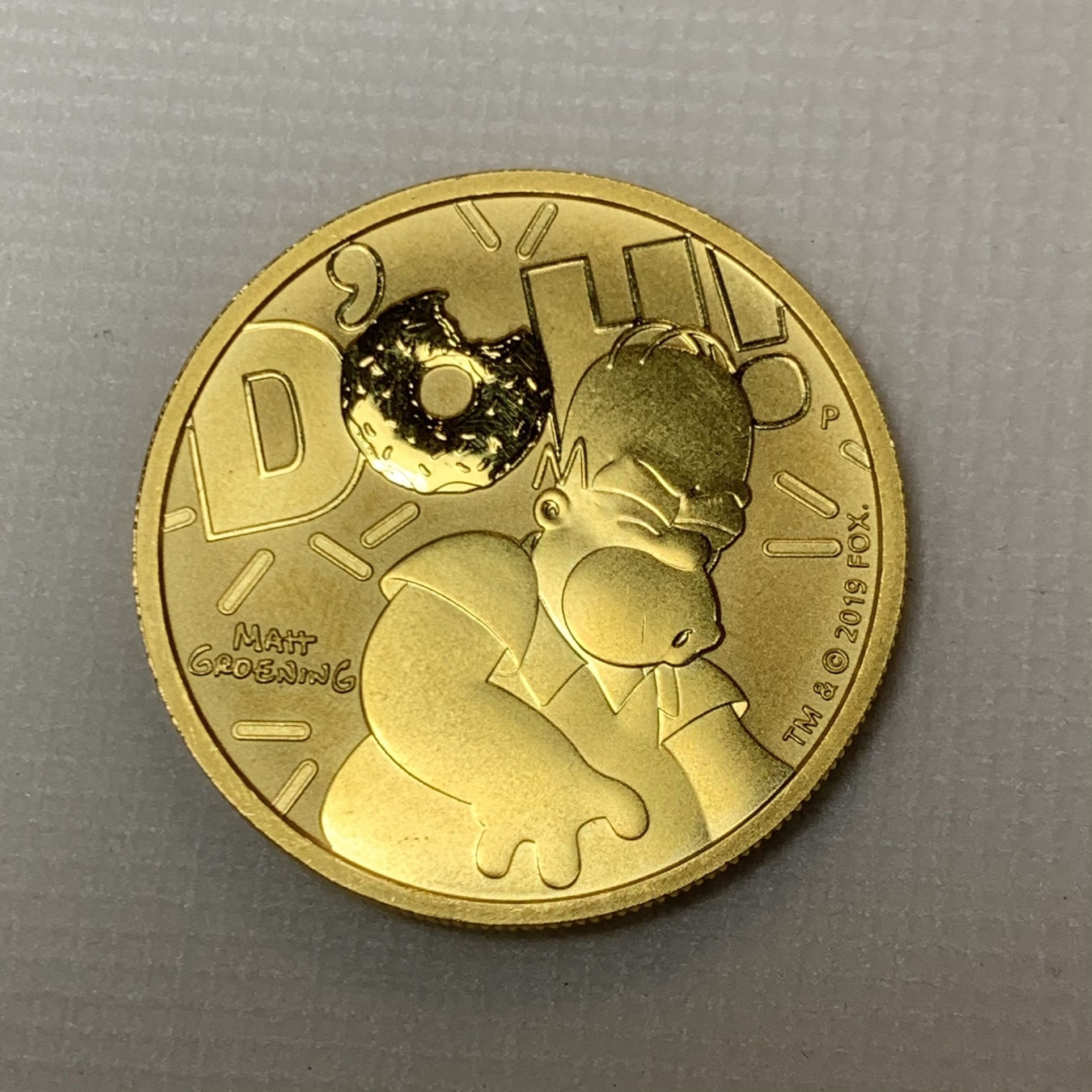 SCARCE $100 1Oz Fine 9999 Gold Tuvalu Homer Simpson British Commonwealth Coin ~ LOW MINTAGE