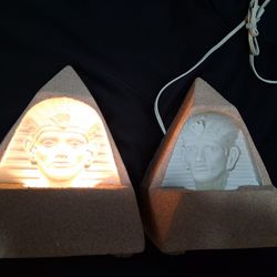 Optical Illusion Egyptian Pyramid Pharaoh Ceramic Lamp