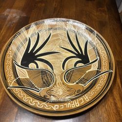 Acapulco terracota hand painted Mexican plate