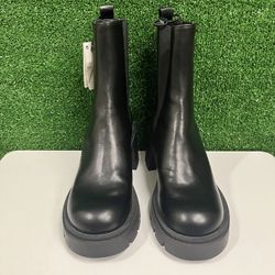 Zara Black Chunky Boots Size 38 NWT Brand New 