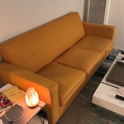 78” Yellow Couch w/ Multi-Outlet
