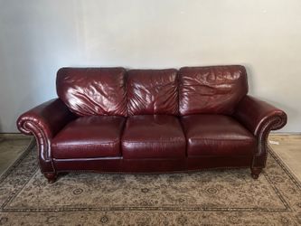 Robinson & Robinson Mahogany Leather Sofa – FREE Delivery