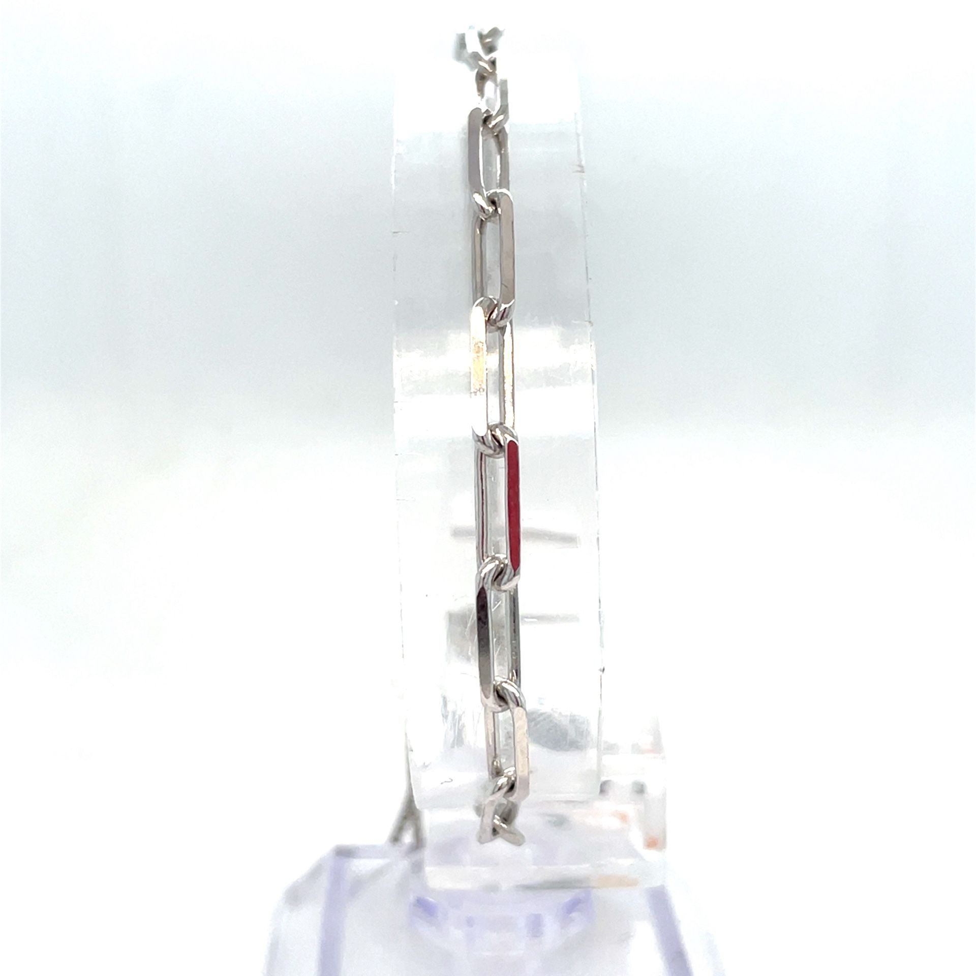 925 Sterling Silver Lariat Paperclip Bracelet 4.40g 172502/3