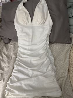 White Dressy Dress Halter Top Dress