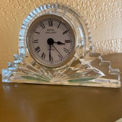 Vintage Lead Crystal Quartz Mantle Clock~ by Royal Gallery