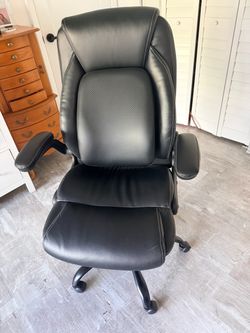Black Leather High-Back Executive Office Chair