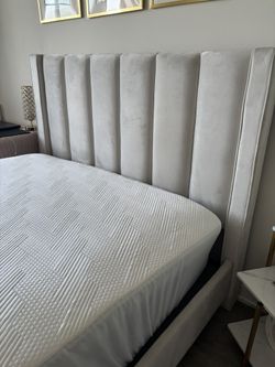 Queen bed + Mattress + Memory Foam Topper