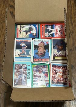 Large Box of Vintage Baseball Cards 1980s 1990s – Hundreds of Cards – Bulk Lot