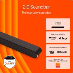 NEW!! VIZIO 2.0 Soundbar | Dolby Atmos & DTS | Model # SV200M-0808 | Value $130