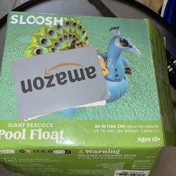 HUGEE Pool Floaty Peacock Summer Party 