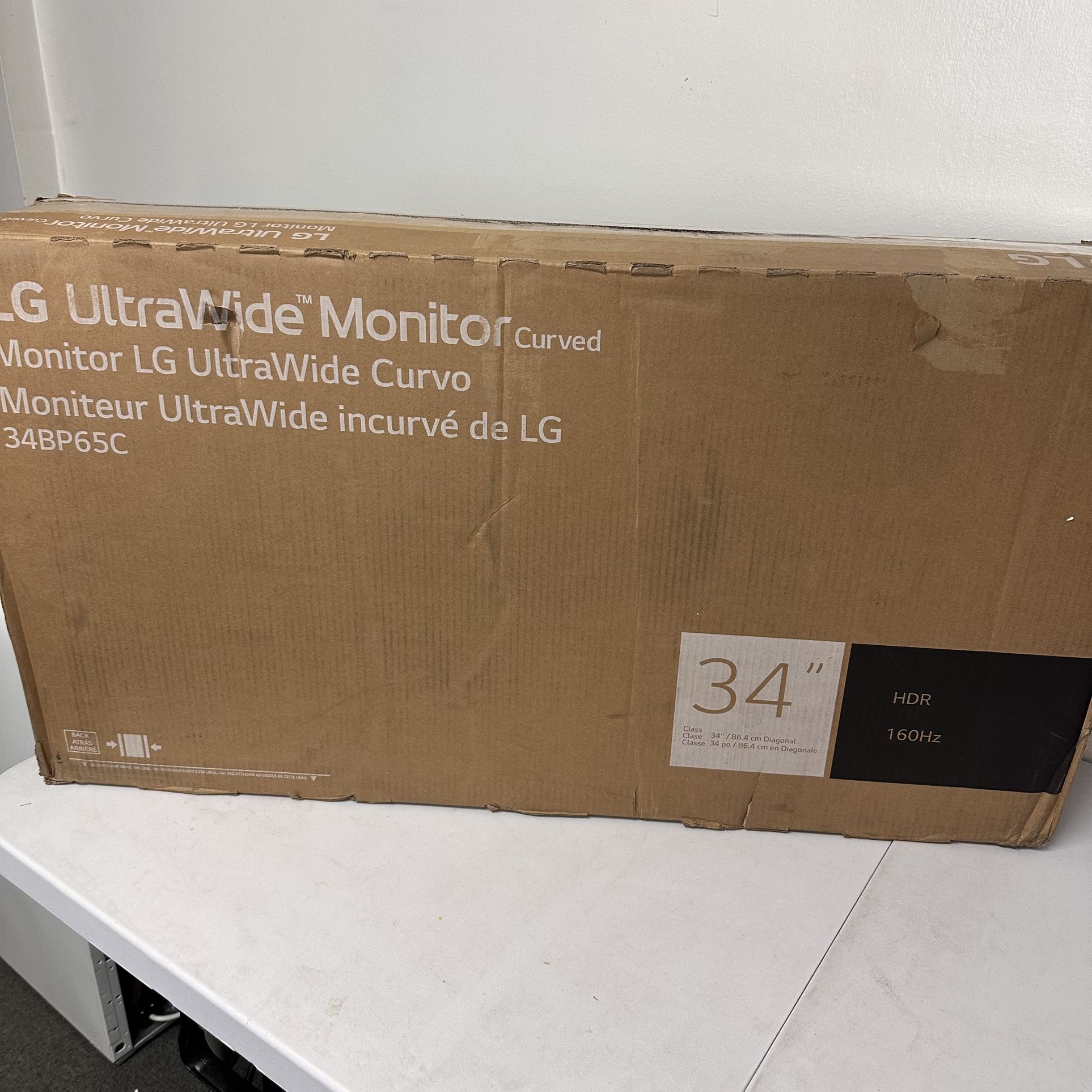 LG 34BP65C-B 34" UWQHD 3440 x 1440 Curved Screen LED LCD Monitor 21:9 160Hz FreeSync VA Monitor