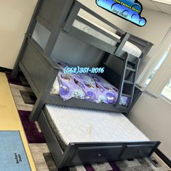 Twin Full Bunk Bed With Mattress Colchones 