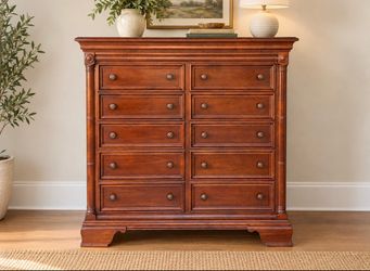 Ethan Allen 10-Drawer Tallboy Dresser – Beautiful Wood Finish