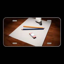 License Plare Novelty Car Front Idea Empty Paper Pen Light Bulb