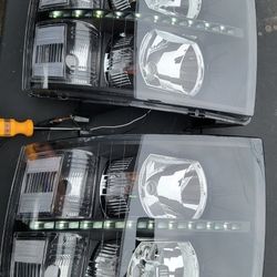 07-13 Chevrolet Silverado LED Headlights Luces Micas Calaveras Faros Faroles Focos Chevy