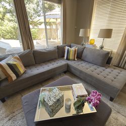 Z Gallerie Sectional , Grey 