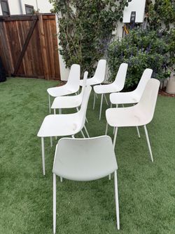 White Outdoor Dinning Chairs- set of 8