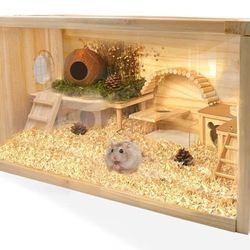 Wooden Hamster Cage with Multiple Levels