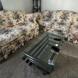 Vintage Floral Sofa & Loveseat Set