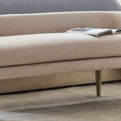 West Elm Grey Velvet Bench