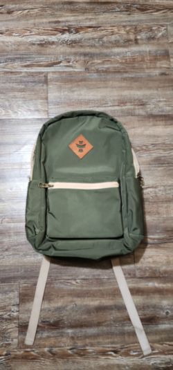 Green Backpack with Tan Accents