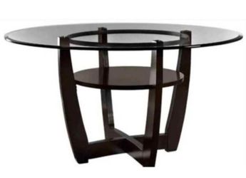 Glass top round table