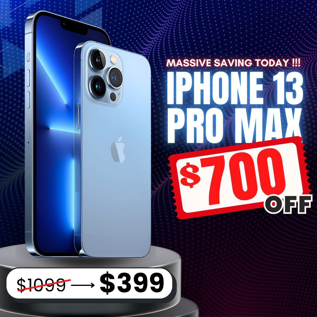 π± iPhone 13 Pro Max β Just $399 or $1 Down! Save $700 π₯
