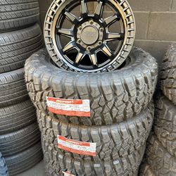 LT 265/70/17 MUD TERRAIN TIRES AND BRAND NEW RIMS 6X139.7 PACKAGE DEAL