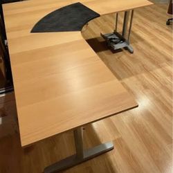 IKEA Galant Corner Desk with Extension, 3 drawer Filing Cabinet and 3 Bookcases