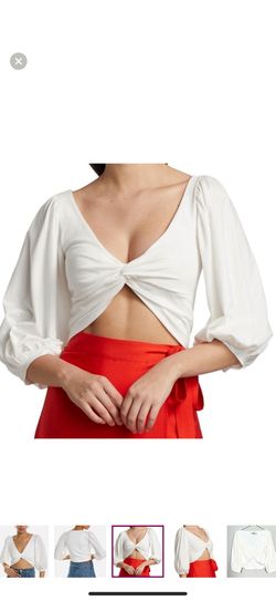 Elegant White Women's Crop Top medium nwt