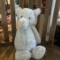 LITTLE JELLYCAT Baby Blue Chime Elephant Lovey Plush Stuffed Animal Soft 