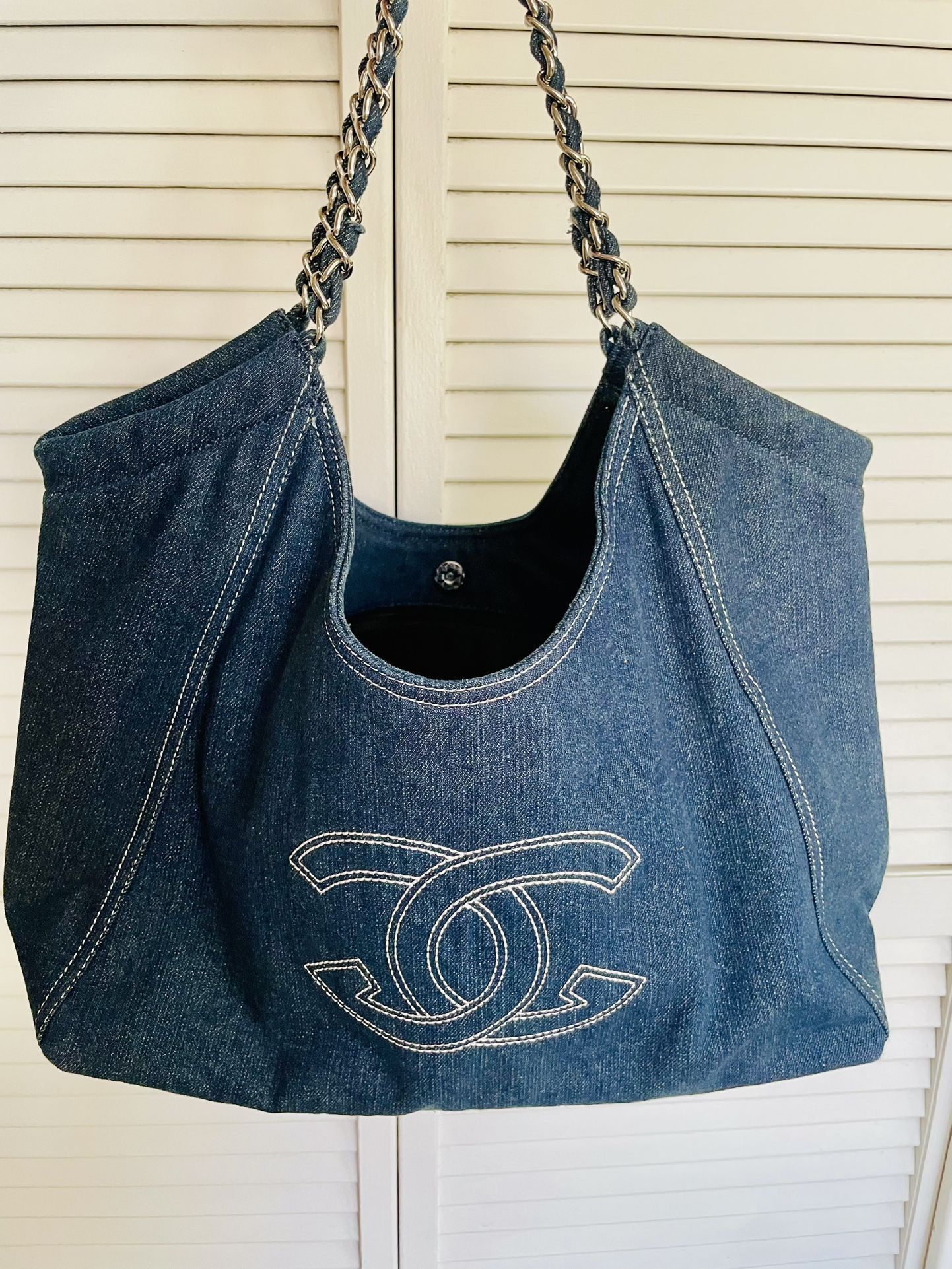 Large Designer Purse / Luxury Denim Handbag - NEW