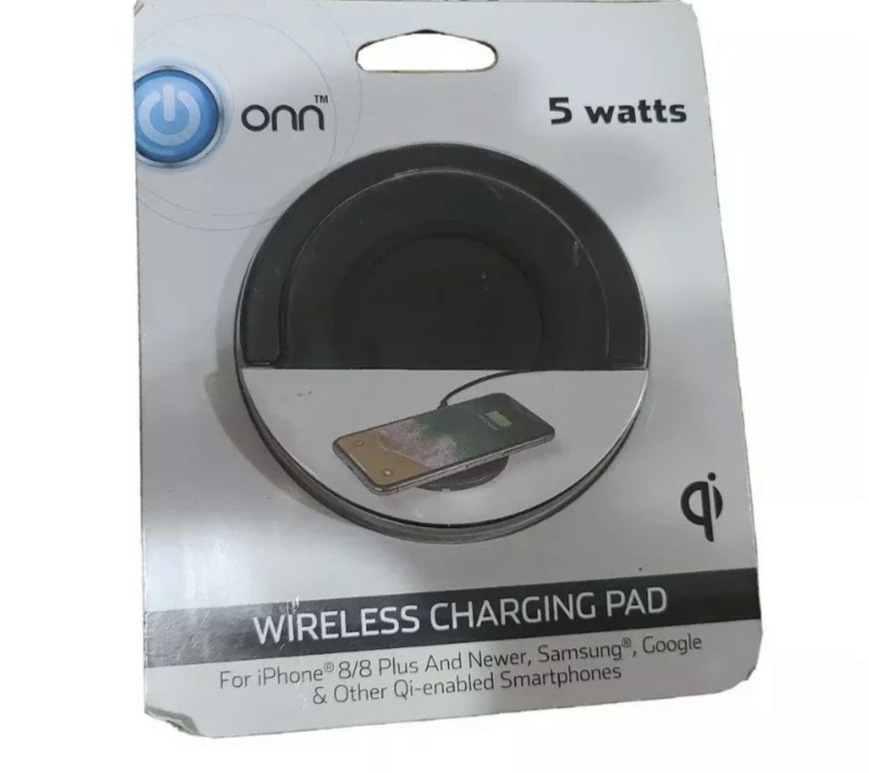 ONN Wireless Charging Pad 5 watts iPhone 8 8 plus Samsung Google and Qi-enabled