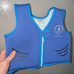 Blue shark floaty vest size 2-3 years weight range 33 to 40 lbs