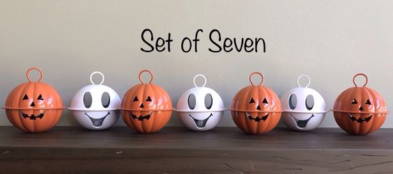 Halloween Decorations Metal Jack-o-Lantern & Ghost Bells