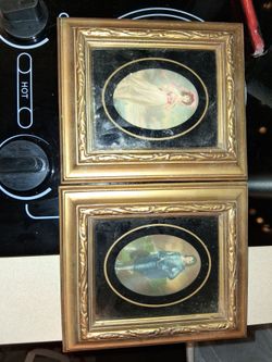 Pair of Gold Ornate Framed Portrait Prints