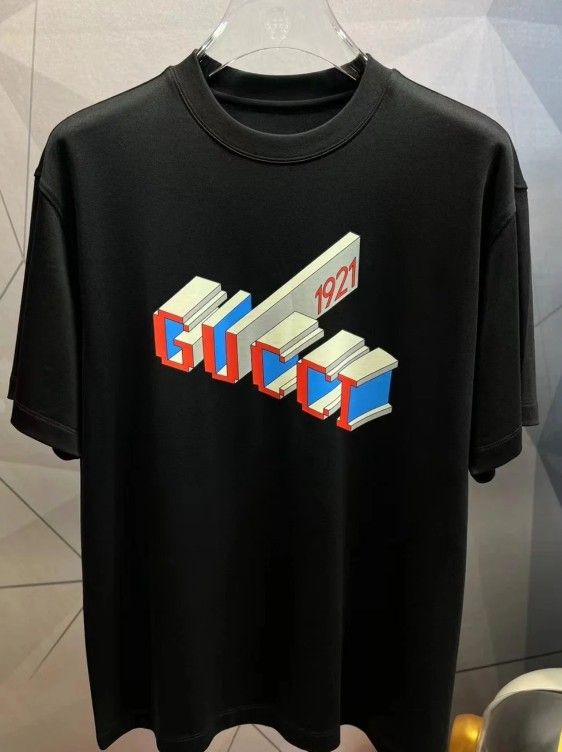 Alphanumeric crew neck short sleeve T-shirt Men's Black