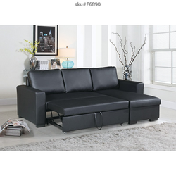 Black Convertible Sectional